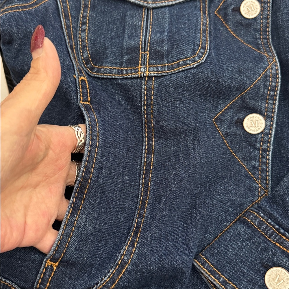 Martha Stewart NWT LINED WELL MADE Classic Blue Denim heavy JEAN Jacket - Picture 3 of 7